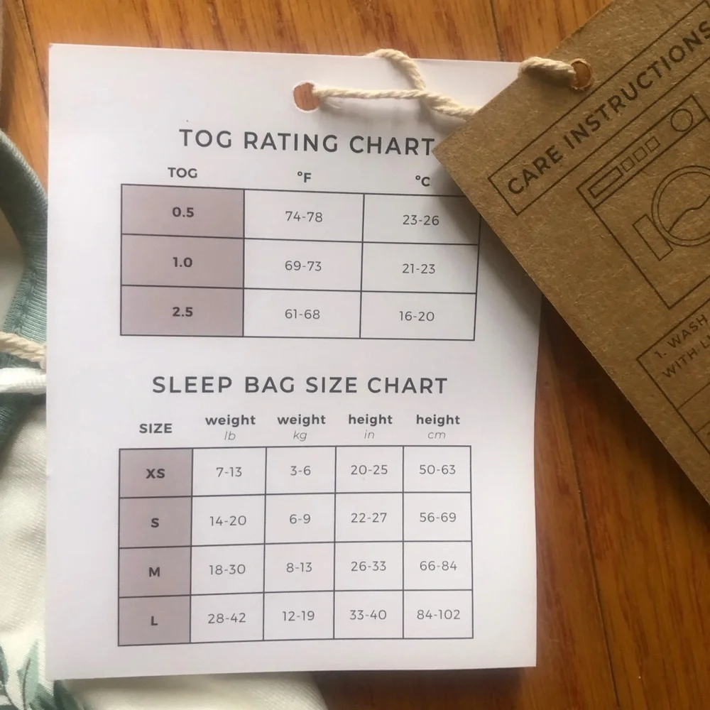 Kyte Baby 0.5 TOG Bamboo Sleep Bag - Eucalyptus NWT